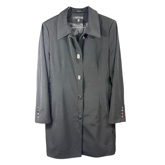 Anne Klein Jackets & Blazers - Anne Klein Coat Womens Petite Small Black Button Front Dressy Lined Classic PS